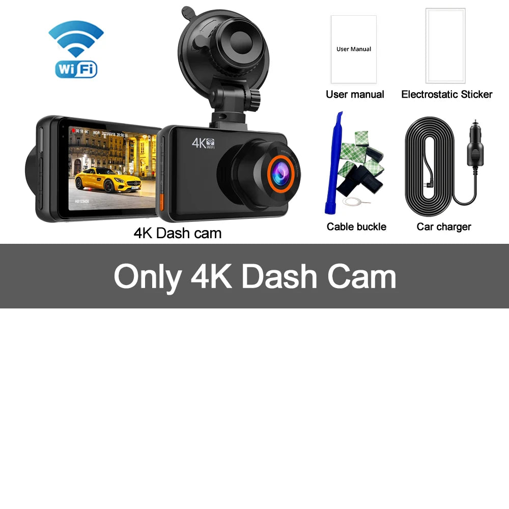 Soam View 4K: Dual Dash Cam with WiFi and 24H Monitor