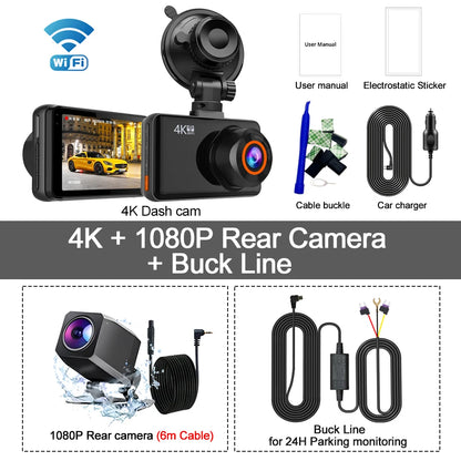 Soam View 4K:  Dual Dash Cam with WiFi and 24H Monitor