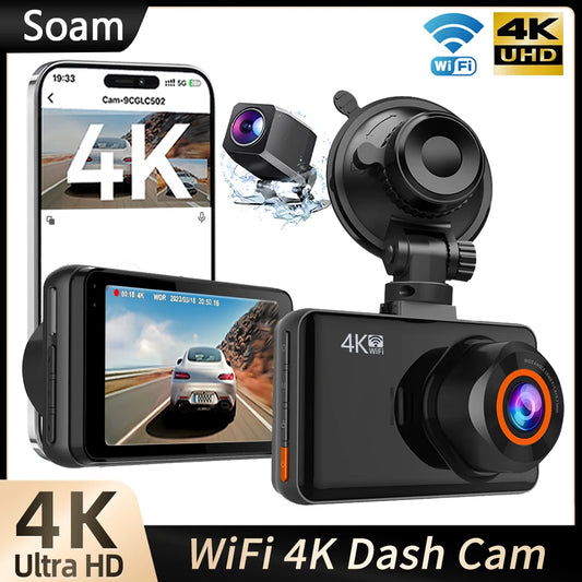 Soam View 4K:  Dual Dash Cam with WiFi and 24H Monitor